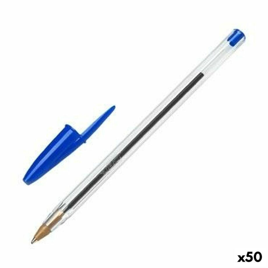 Bic Cristal Original Blå Kuglepen - 50 Enheder til Kontoret