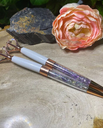 Hvid Krystal Kuglepen Ametyst - Pencil
