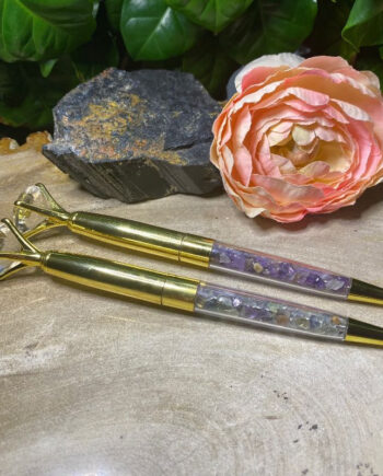Krystal Kuglepen Guld Ametyst - Pencil