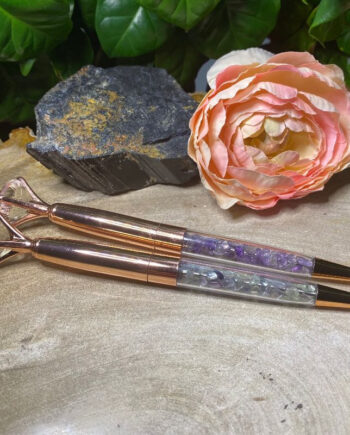 Hvid Krystal Kuglepen Copper Ametyst - Pencil