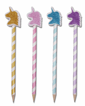 Blyant Med Glimmer Enhjørning Viskelæder - Waldhausen Pencil  - 4044186421064