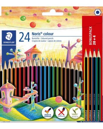 Hvid Staedtler Noris Colour 185 Farvet Blyant Sort Rød Blå Grøn Lyseblå Gul Orange Violet Magenta Lys Orange Turkis Olivengrøn Koboltblå Van Dyck Brun Kød Karmin Lilla Lysegul Lysegrå Bordeaux Lysebrun Sienna Enggrøn Pakke Med - Staedtler Pencil  - 4007817018804
