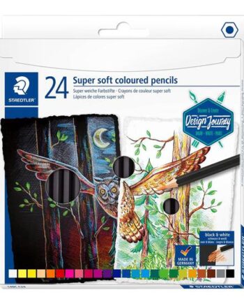 Hvid Staedtler 149c Farvet Blyant Superblød Gul Lysegul Gylden Okker Rød Magenta Bordeaux Pink Blå Lyseblå Koboltblå Cyan Havgrøn Orange Fersken Grøn Pilegrøn Lys Oliven Violet Mørk Mauve Brændt Sienna Van Dyke Brun Lysegrå - Staedtler Pencil  - 4007817052273