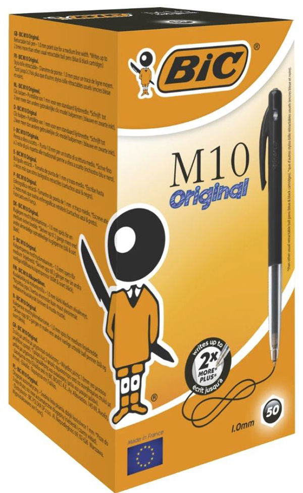 Sort Bic Kuglepen M10 Original Trykmekanisme 0mm Stk - Pencil  - 3086121901256